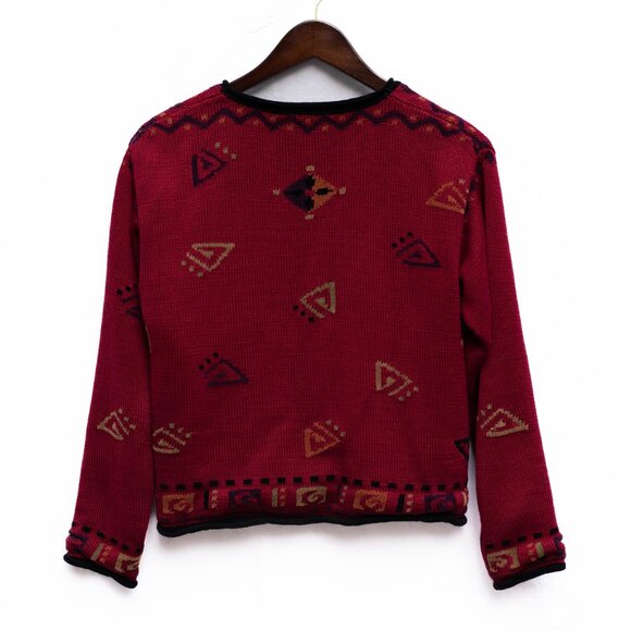 Y2K Cat Cardigan 🐱 Vintage Icelandic Design 2001 Zip Sweater Roll Neck Women’s - Picture 5 of 9